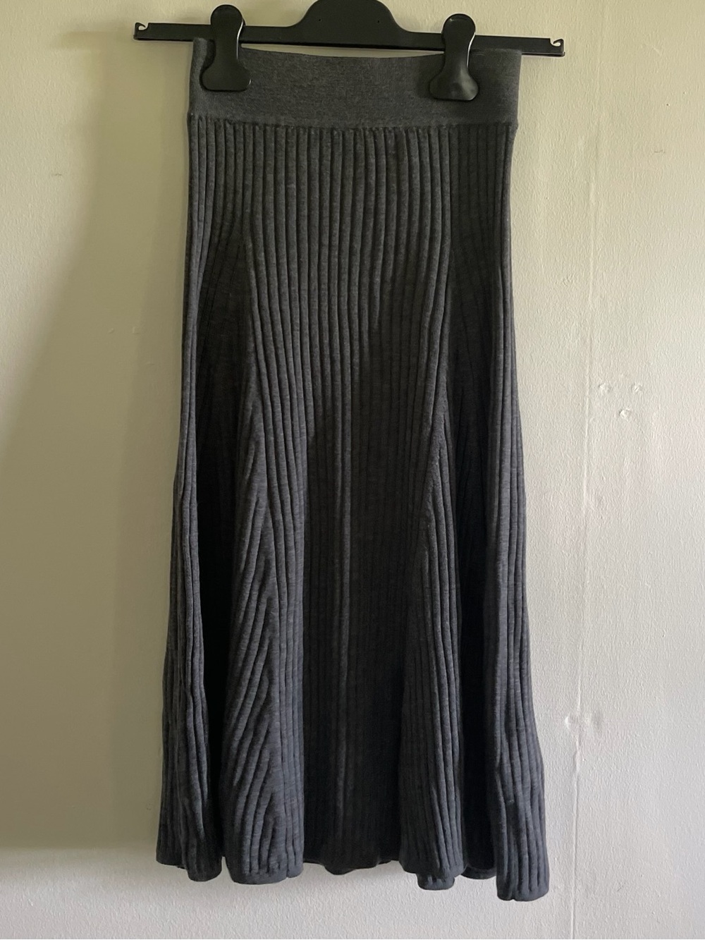 Polo by Ralph Lauren Dark Gray Ribbed Knit Maxi Skirt